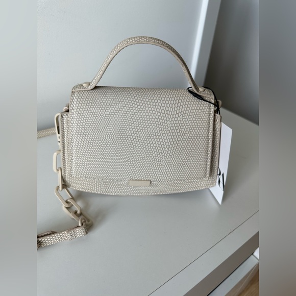 Zara Handbags - Zara beige textured crossbody bag.  Brand new